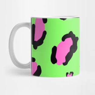 Green Pink Neon Leopard Print Animal Mug